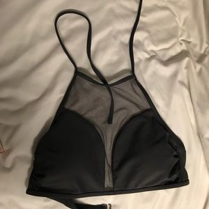 Gray high neck swimsuit top